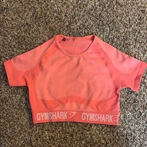 Gymshark peach coral SS flex crop top SIZE SMALL